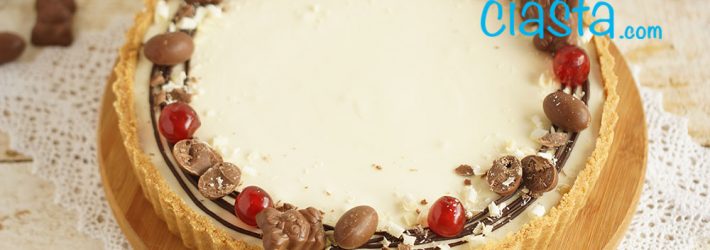 mazurek z wiśniami i biała czekolada