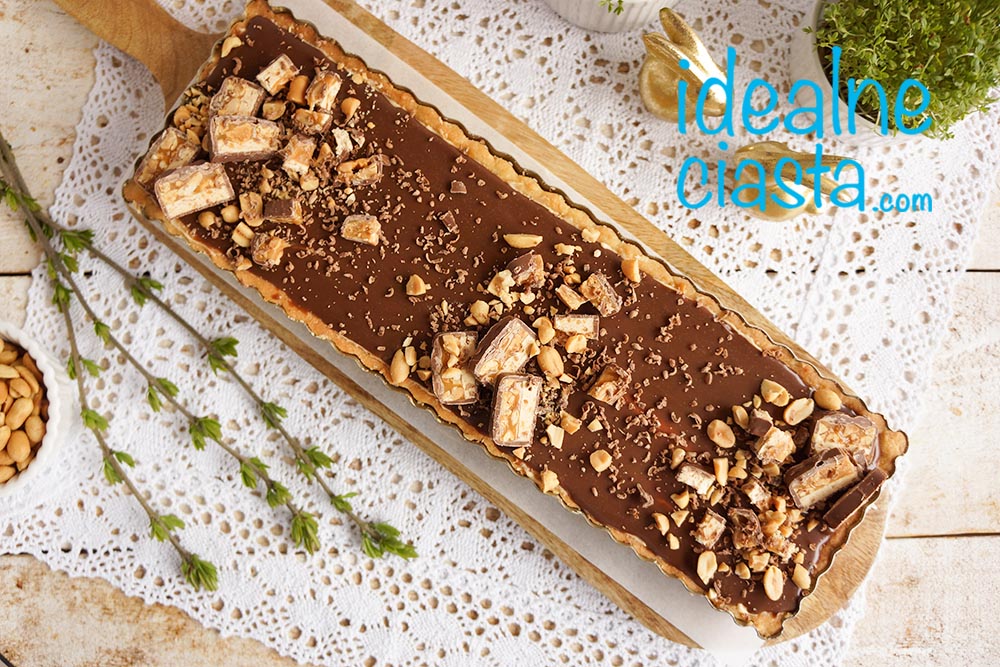 mazurek snickers na kruchym spodzie